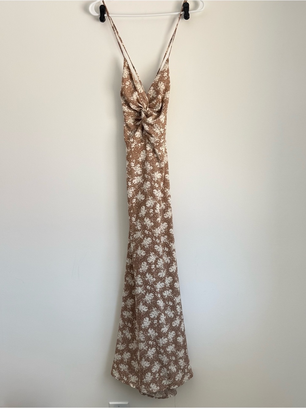 Lulus Picturesque Moments Brown Floral Print Strappy Maxi Dress Size Medium - Picture 5 of 8